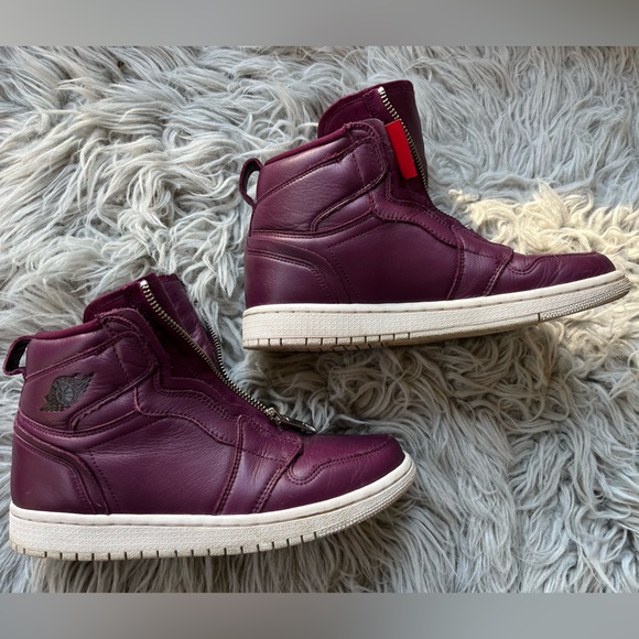 Sz 7 ❤️ Nike Air Jordan 1 Retro — High Zip — Bordeaux — excellent - Picture 7 of 12